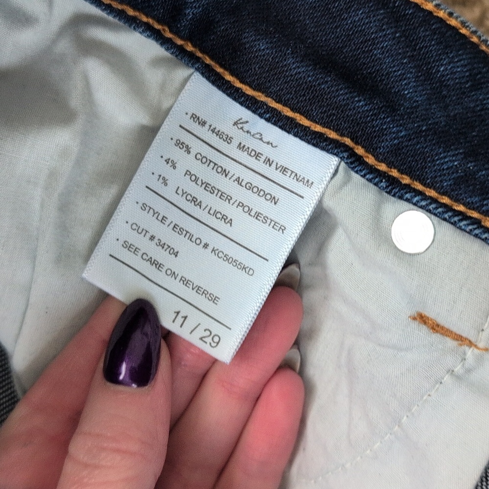 KanCan Women's Distressed Dark Blue Denim Jeans - Picture 3 of 8
